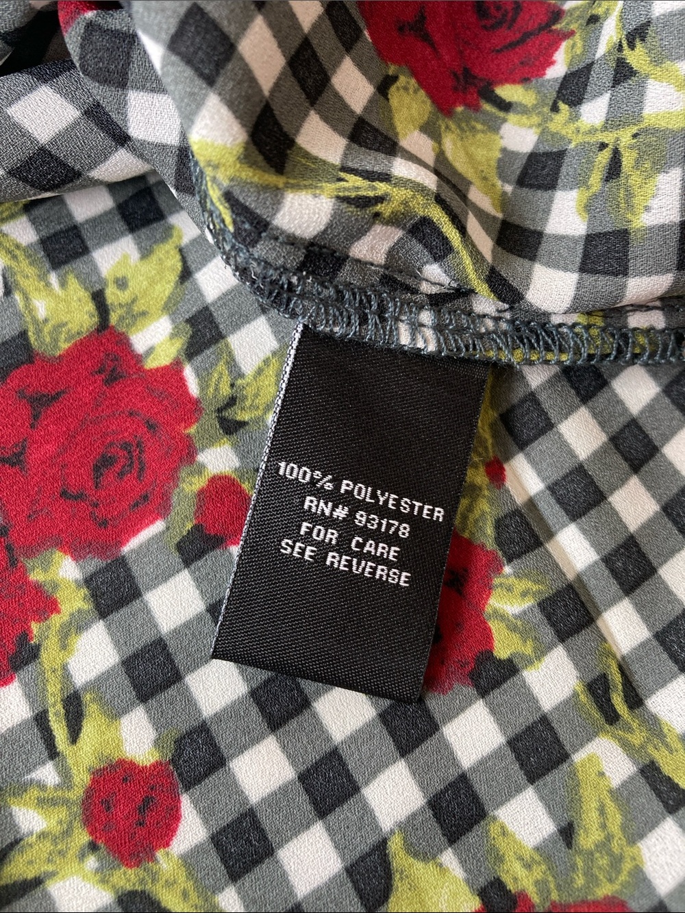 Premise Studio Checkered Floral Ruffle Blouse XS - Picture 6 of 7